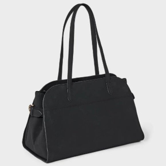 a new day Solid Black Soft Satchel Handbag/NWT - Picture 2 of 16